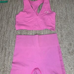 Pink Women's Bike Shorts Set